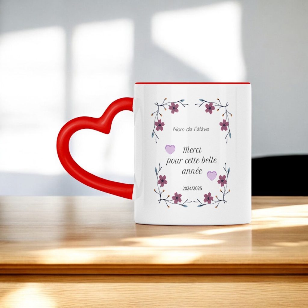 Heart-Shaped Mug - Cadeau idéal pour maîtresse /maître